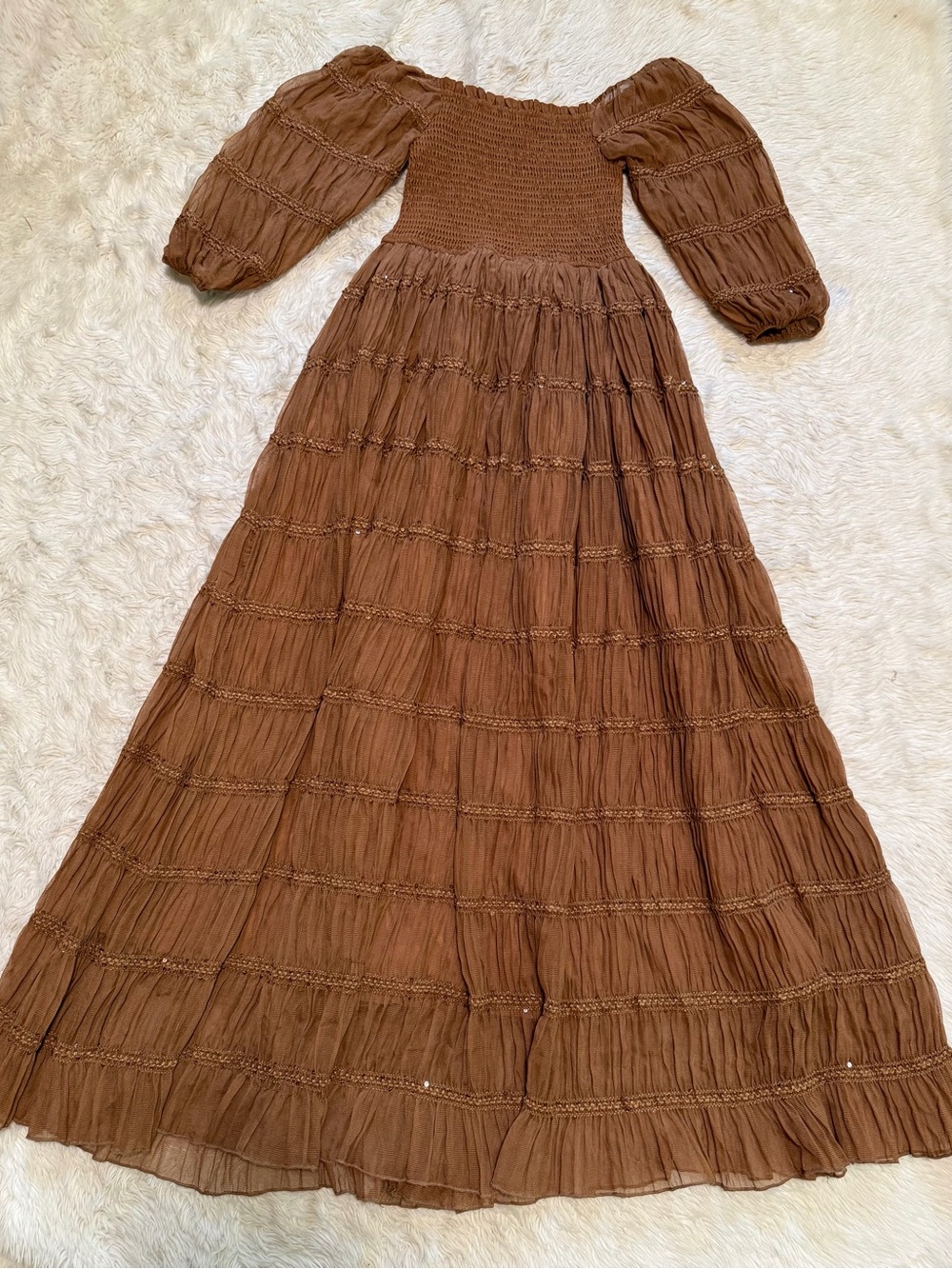 Indie Blue Women's Pippa Maxi in Mocha Chiffon - Size XS - Picture 3 of 8